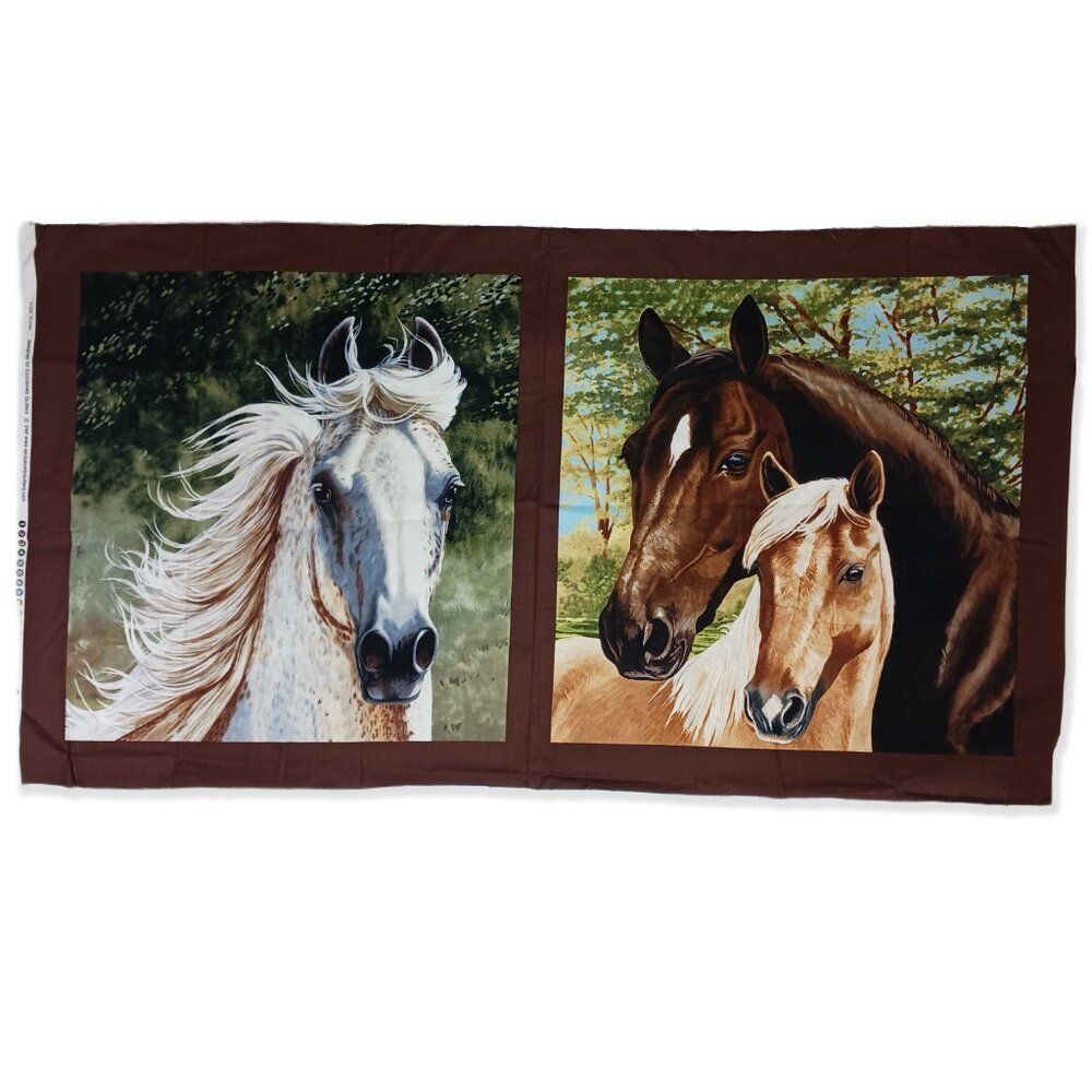Fabric Depicting Horses to make a Pillow or for Quilting